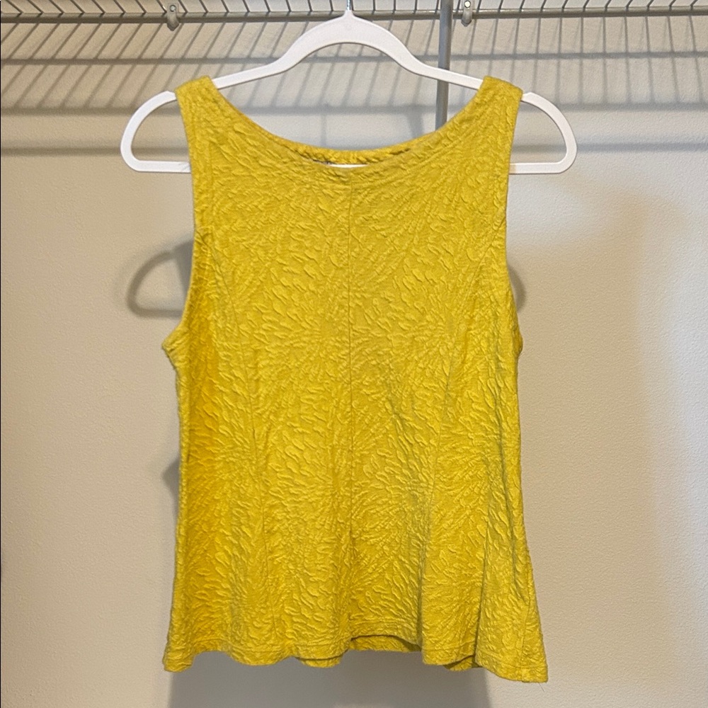 Anthropologie Yellow Textured Tank Top